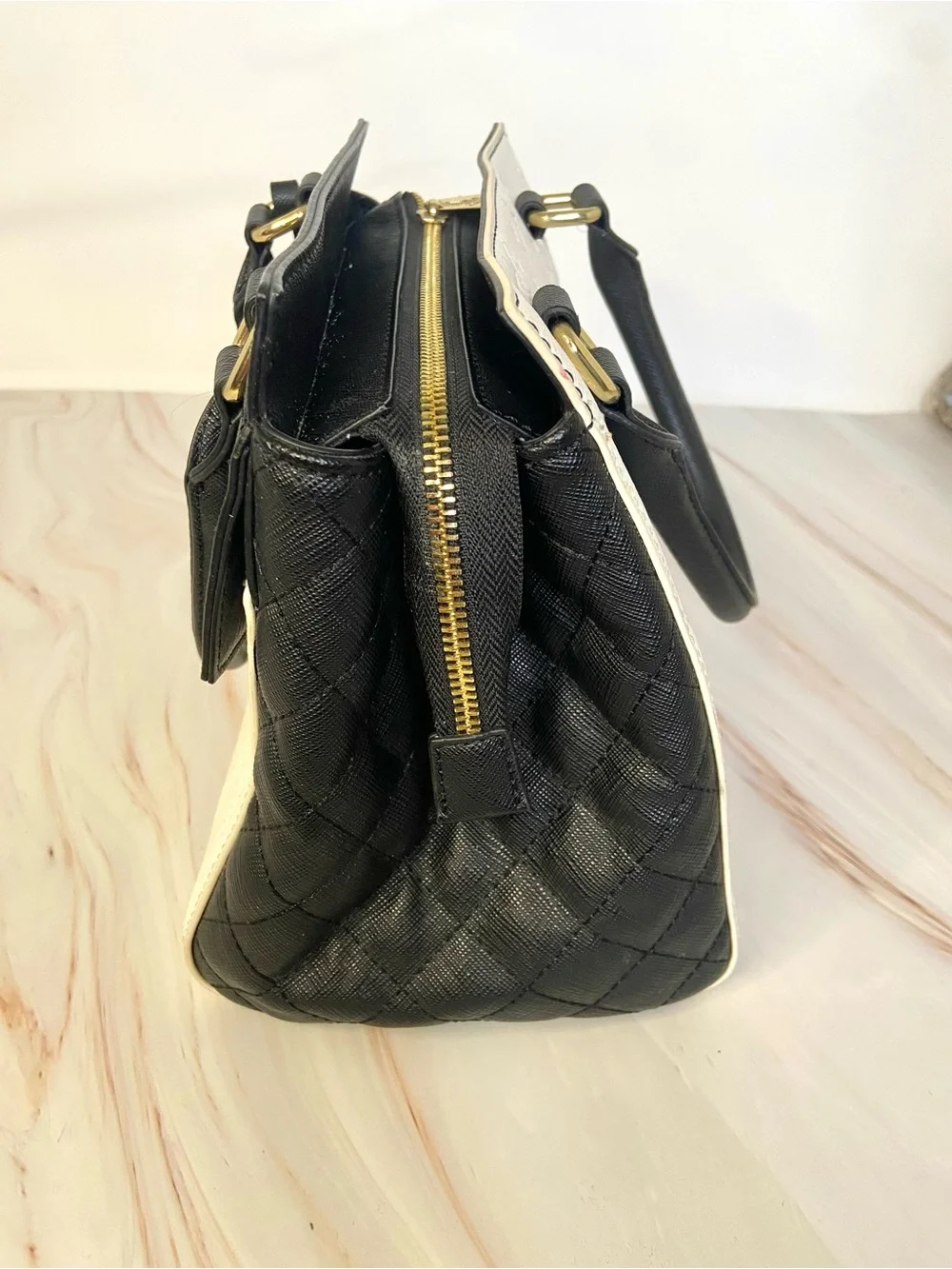 Loungefly Black and White Mickey & Minnie Satchel